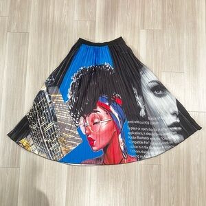 Womens long pleated skirt